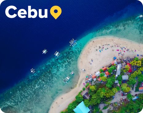 boats in the ocean of the beach in Cebu